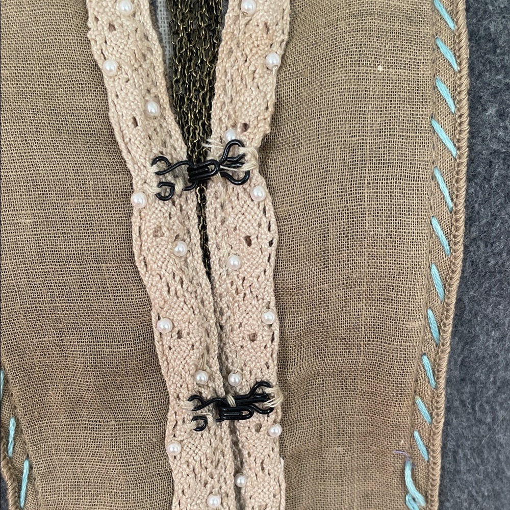 Free People Vintage Victorian Reversible Boho Cotton hi Patch Jacket Rare Large - Picture 4 of 16